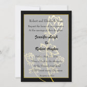 Roos met goudfolie, watermerk, bruiloft kaart (Voorkant)