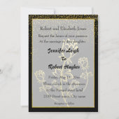 Roos met goudfolie, watermerk, bruiloft kaart (Voorkant)