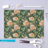 Roos met groene bladeren en gouden accenten tissuepapier (Craft)