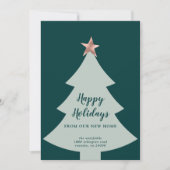 Roos met groene kerstbomen Gold Star-feestdag Aankondiging (Voorkant)