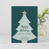 Roos met groene kerstbomen Gold Star-feestdag Aankondiging (Staand voorkant)