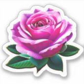 Roos met grote mooie roze rozen #1 sticker (Voorkant)