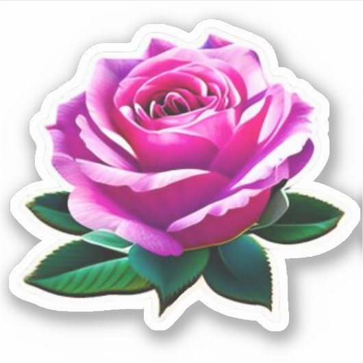 Roos met grote mooie roze rozen #1 sticker (Voorkant)