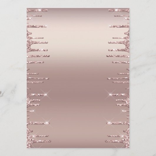 Roos met het moderne huwelijksmenu Gold Blush Glit Menu (Achterkant)