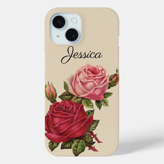 Roos met Jouw naam Case-Mate iPhone Case (Achterkant)
