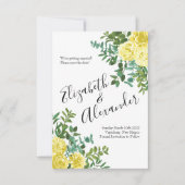 Roos met lichte gele pony Floral Weduwsdatum Kaart (Voorkant)