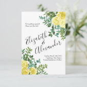 Roos met lichte gele pony Floral Weduwsdatum Kaart (Staand voorkant)