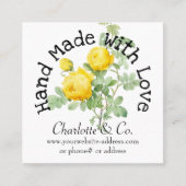 Roos met liefdesproduct Dank u Vierkante Visitekaartje (Voorkant)