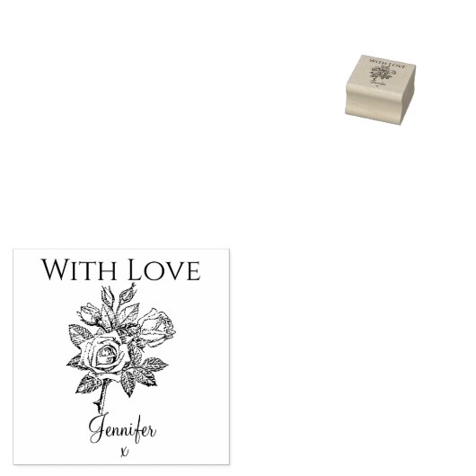  Roos met liefdesstempel Rubberstempel (Gestempeld)