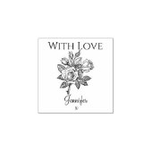  Roos met liefdesstempel Rubberstempel (Afrduk)