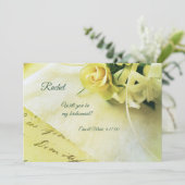 Roos met lint op oud handschrift kaart (Staand voorkant)