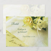 Roos met lint op oud handschrift kaart (Voorkant / Achterkant)