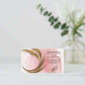 Roos met notaris roze goudvormig vormgeving voor V Visitekaartje (Staand voorkant)