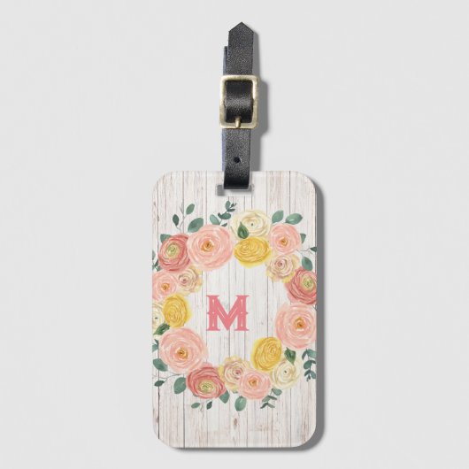 Roos met ouderdom en eucalyptus Wreate Bagagelabel (Voorkant (verticaal))