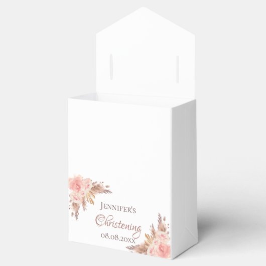 Roos met pampas bedankdoosjes (Geopend)