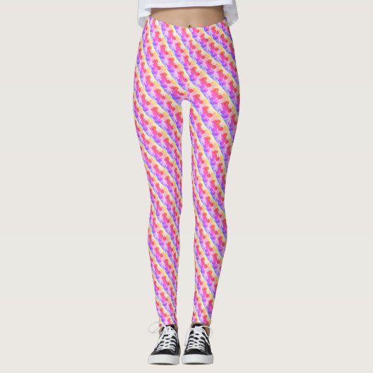 Roos met regenboogkleuren leggings (Voorkant)