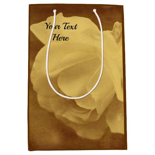 Roos met regendruppels  uitzien medium cadeauzakje (Voorkant)