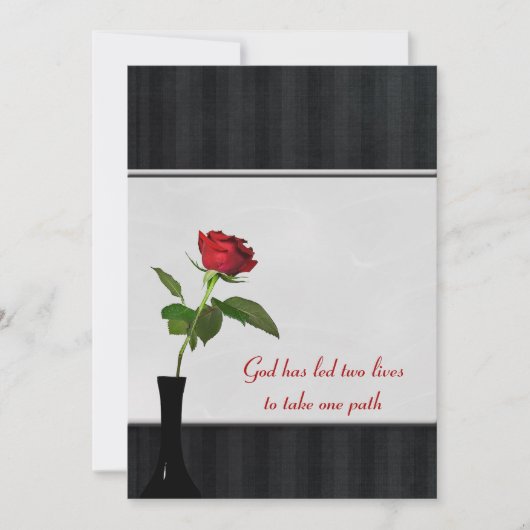 Roos met rode bruiloft kaart (Voorkant)