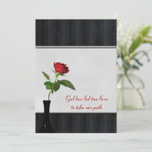 Roos met rode bruiloft kaart (Staand voorkant)