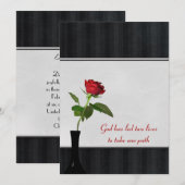 Roos met rode bruiloft kaart (Voorkant / Achterkant)