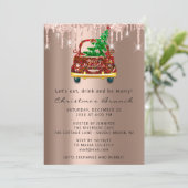 Roos met rode kerst brunch, drift kaart (Staand voorkant)