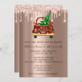 Roos met rode kerst brunch, drift kaart (Voorkant / Achterkant)