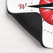 Roos met rode kompas muismat (Hoek)