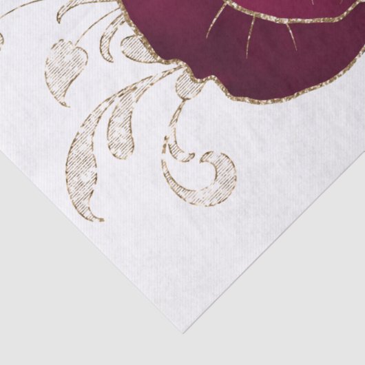 Roos met rood goud - Waterverf ontkoppeling Tissuepapier (Detail)