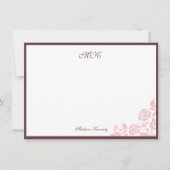  Roos met roze band, speciaal aangepast Notitiekaartje (Voorkant)