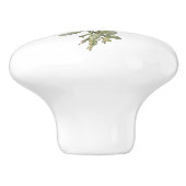 Roos met roze struikgewas keramische knop (Zijkant)