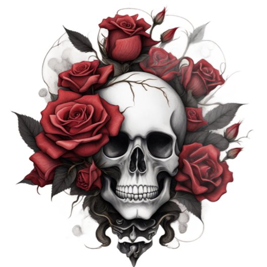 Roos met schedelhoodie en ontwerp op de achterkant hoodie