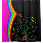 Roos met schoengordijn douchegordijn (Voorkant)