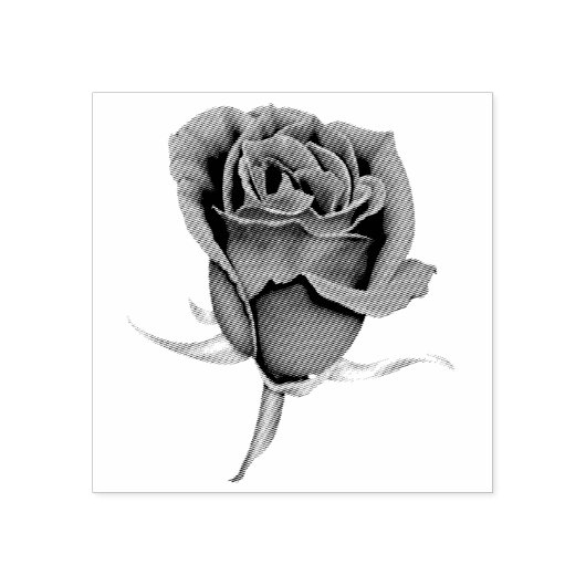 Roos met stengel rubberstempel (Afrduk)