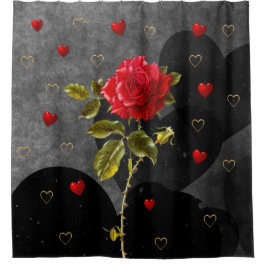 Roos met thorns en harten douchegordijn