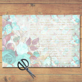 Roos met Turquoise-handschrift Tissuepapier