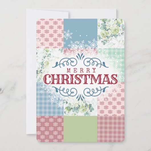  roos met vierling kerstkaart (Voorkant)