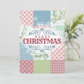  roos met vierling kerstkaart (Staand voorkant)