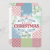  roos met vierling kerstkaart (Voorkant / Achterkant)