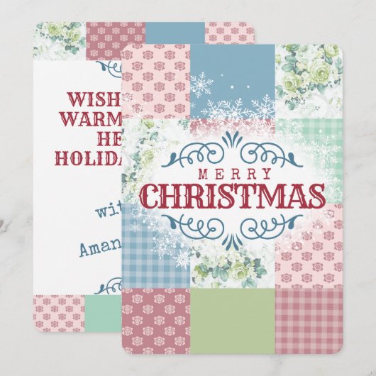 roos met vierling kerstkaart (Voorkant / Achterkant)