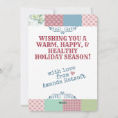  roos met vierling kerstkaart (Achterkant)