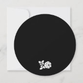 Roos met zwarte en witte, moderne bruiloft kaart (Achterkant)
