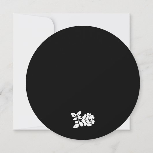 Roos met zwarte en witte, moderne bruiloft kaart (Achterkant)