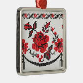 Roos Metalen Ornament (Rechts)