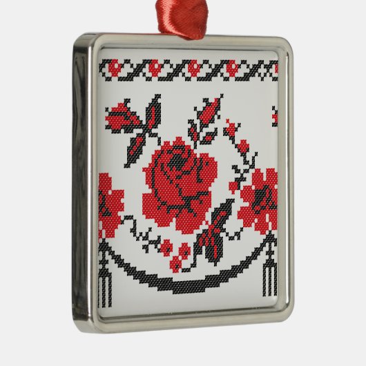 Roos Metalen Ornament (Rechts)