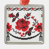 Roos Metalen Ornament (Voorkant)