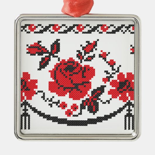 Roos Metalen Ornament (Voorkant)