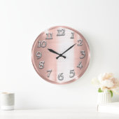 Roos Metallic Arabic Numbers Silver Grey Grote Klok (Huis)