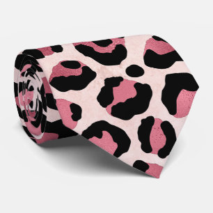 Roos Metallic Luipaardprint Stropdas