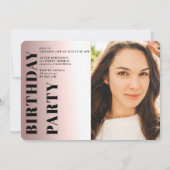 Roos metallisch vet 3 foto's Zoet 16 jaar Kaart (Achterkant)