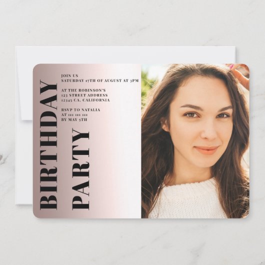 Roos metallisch vet 3 foto's Zoet 16 jaar Kaart (Achterkant)